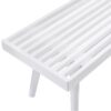 Larwich - Solid Wood Slatted Bench - White - Image 4