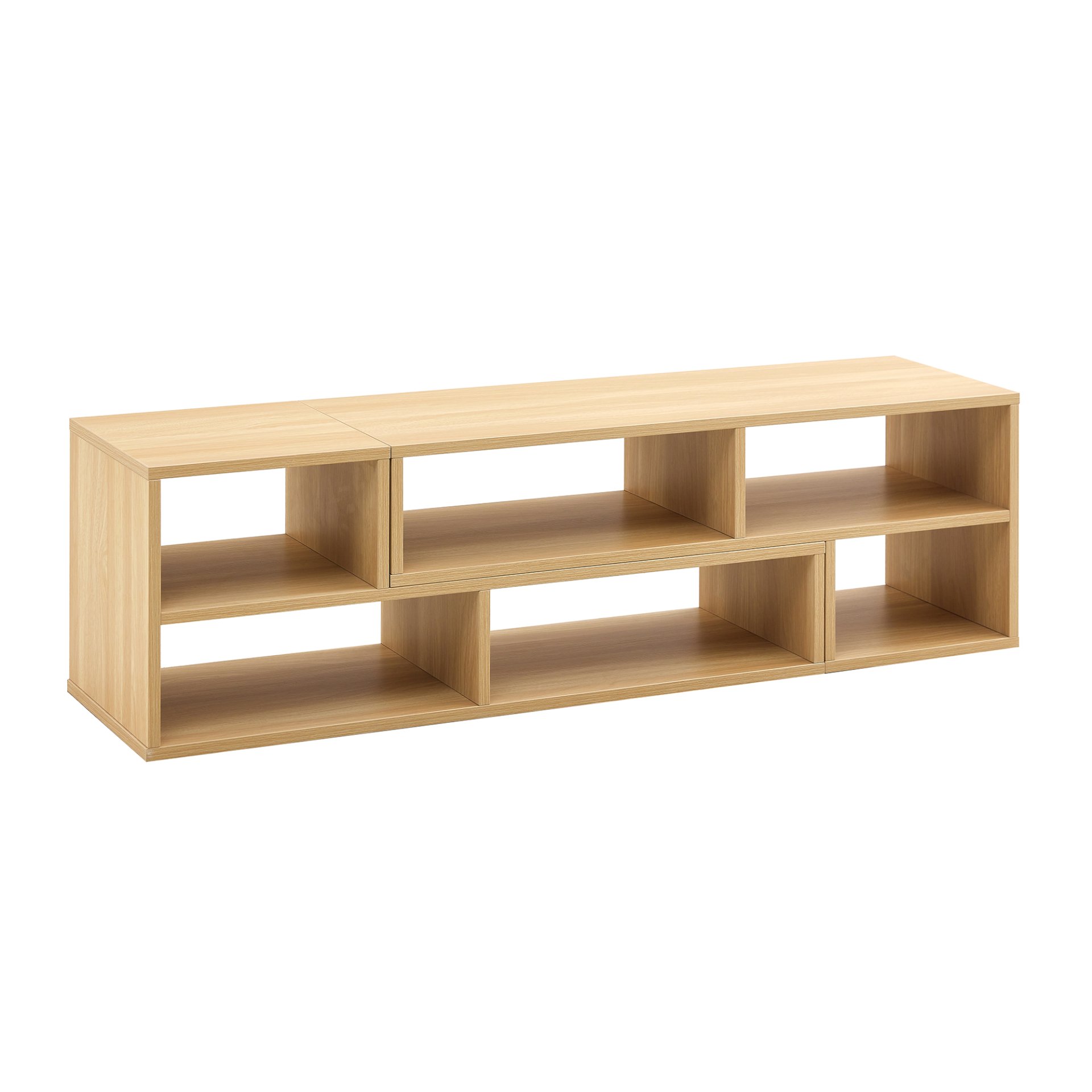 2 Piece Cube TV Stand And L Shaped Entertainment Center With Open Storage And 2 Shelves - Burly Wood - Image 16