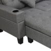 Sectional Sofa Set For Living Room With L Shape Chaise Lounge, Cup Holder And Left Or Right Hand Chaise Modern 4 Seat - Gray - Image 20