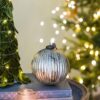 Christmas Ball Ornaments, Glass Decorative Hanging Ball Christmas Tree Ornaments For Holiday Party Decorations (Set of 4) - Silver - Image 4