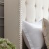 Peyton - King Bed Upholstered With High Headboard, Traditional Hand Buttoned Tufting - Ivory Velvet - Image 9
