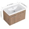 30" Soft Close Doors Bathroom Vanity With Resin Sink And Metal Handles - Imitative Oak - Image 5