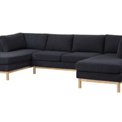 Hallie - Wide Sherpa Double Chaise U-Shape Sectional Sofa - Black