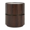Elegant Italian High Grade Double Layer Storage Round Side Table - Brown / Black - Image 6