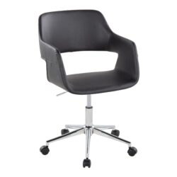 Margarite - Contemporary Task Chair - Chrome / Black