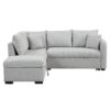 L-Shaped Sectional Pull Out Sofa Bed Sleeper Sofa With Two USB Ports, Two Power Sockets And A Movable Storage Ottoman - Gray - Image 9