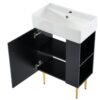 Bathroom Vanity, Combo Cabinet, Bathroom Storage Cabinet, Single Ceramic Sink, Right Side Storage - Black - Image 14