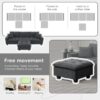 Modern Convertible Sectional L Shaped Reversible Couch Set With Free Pillows 4 Seat Suede Sleeper Sofa With Ottoman - Dark Gray - Image 21