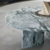 Luxury Natural Marble Coffee Table Set With Metal Base For Living Room - Blue / Gray - Image 6