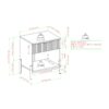 Modern Fluted Drawer Nightstand With Open Cubby - Coffee - Image 4