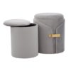 Dahlia - Contemporary / Glam Nesting Ottoman Set - Silver - Image 2
