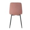 Interior Velvet Dining Chair, Modern Kitchen Dining Chair With Cushion Back, Upholstered Side Chair With Black Coated Metal Legs, Family Kitchen Dining And Living Room (Set of 4) - Pink / Black - Image 8