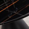 Marble Printed Round Dining Table - Black Columnar Base With Gold Annulus Not Including Chairs - Black - Image 8