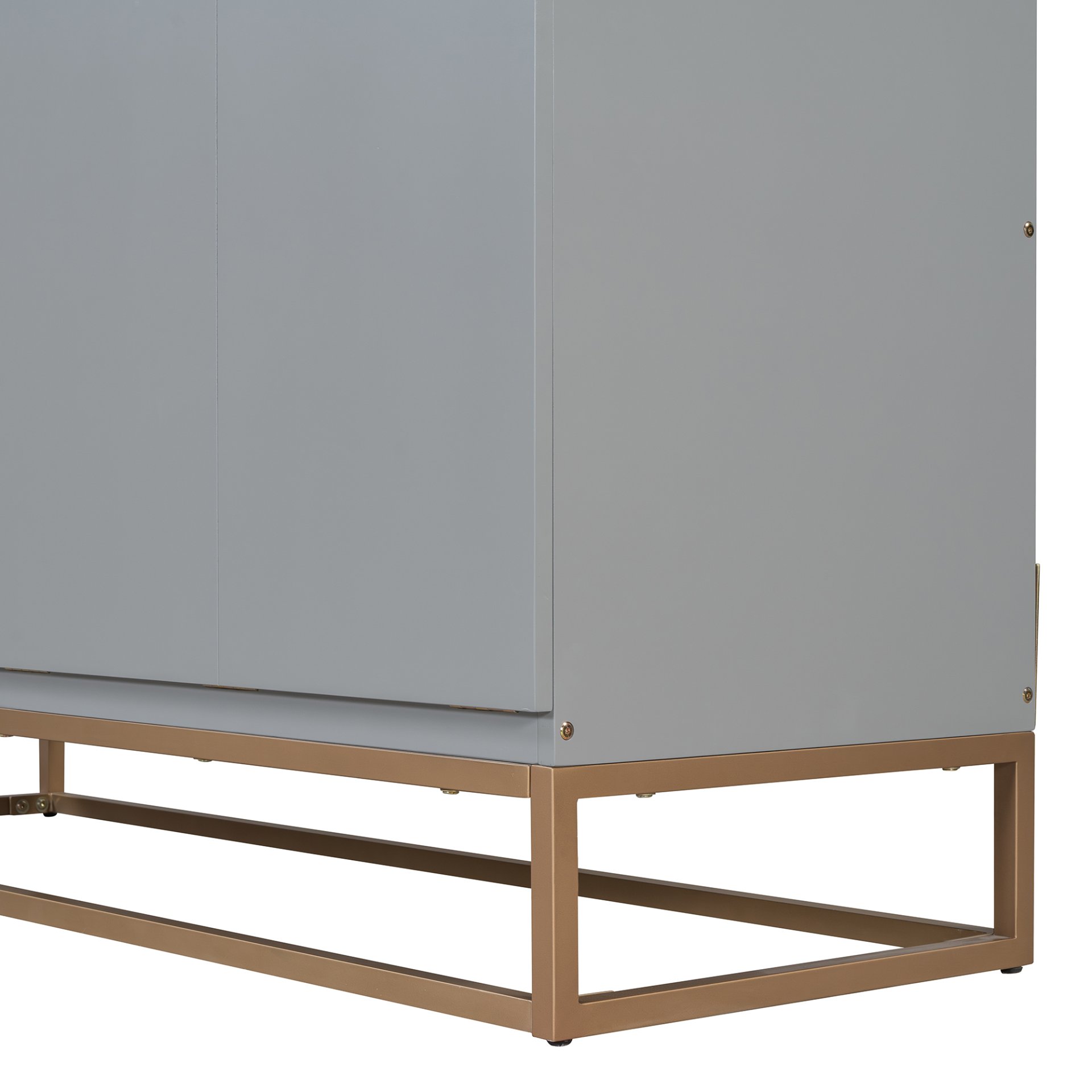 Queen Size Murphy Bed With Iron Legs, Modern Design - Gray - Image 12