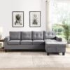Modern Sectional Sofa Set With L Shape Chaise Lounge And Storage - Gray - Image 4