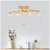 6 Light Crystal Ceiling Light For Dining Room, Modern Ceiling Lamp With Light Fixture For Entryway, Lobby, Kitchen, Bedroom, Living Room, Conference Room, (6*G9 Bulbs Included) - Gold - Image 8