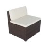 11 Piece Patio Wicker Conversation Set, 10 Seater Patio Sectional Set With 3 Storage Box Under Seat - Brown / White - Image 19