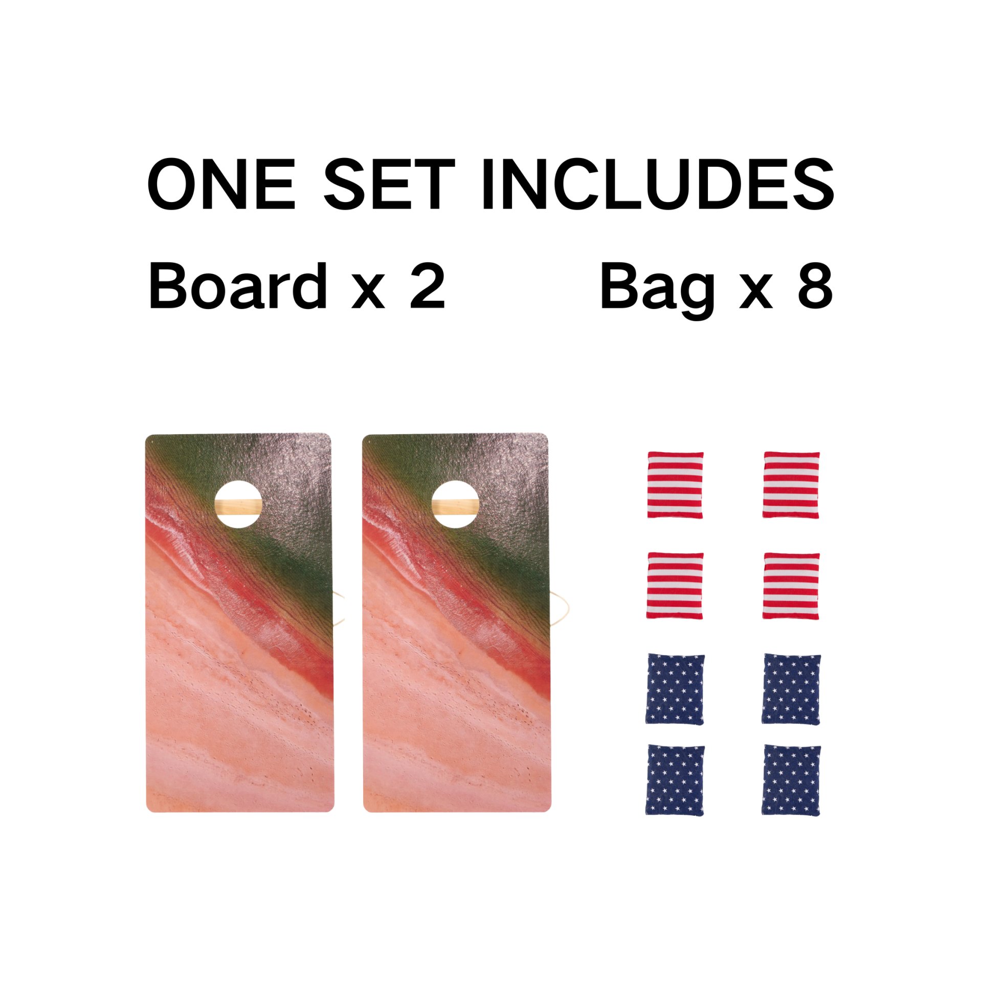 4X2 Ft Large Size Cornhole Board (Set of 2), Outdoor Game Board Set With 8 Bean Bags, Perfect For Lawn, Backyard, Beach, Park - Navy / Red / Brown - Image 9