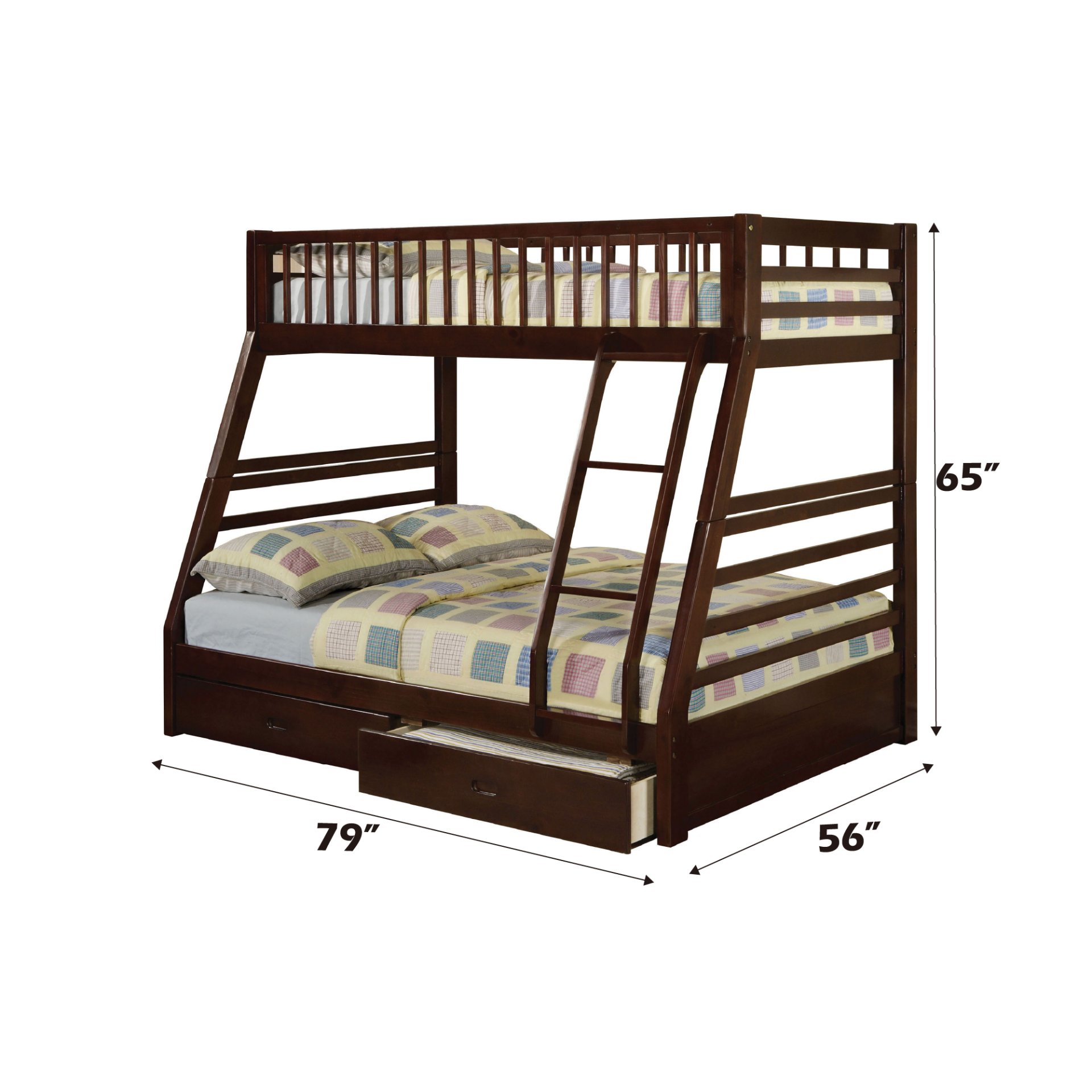 Jason - Twin Full Bunk Bed - Espresso - Image 2