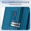 20" / 24" / 28" 3 Pieces / Set Spinner Wheel Luggage, Carry On Suitcase, Matching Color, TSA Combination Lock - Navy - Image 7