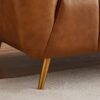 Ava - Genuine Italian Leather Channel Tufted Sofa - Gold / Tan - Image 6