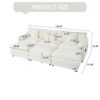 Modular Oversized Deep Seat Sectional Cloud Sofa Sleeper With 3 Ottomans & Soft Pillows - Beige - Image 20
