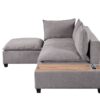 Madison - Fabric Sectional Loveseat Ottoman With USB Storage Console Table - Light Gray - Image 2