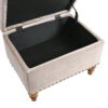 Retro Style Square Velvet Upholstered Ottoman With Storage, Elegant Design - Pink - Image 7