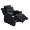 Kids Recliner Chair, Kids Upholstered Couch With One Cup Holder, Toddlers Recliner With Headrest And Footrest - Black - Image 11