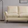 Modern Sectional Technical Leather L-Shaped Sofa Couch With Reversible Chaise Lounge - Beige - Image 8