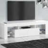 TV Stand, Console, Media Entertainment Center, Storage Cabinet, Glossy Contemporary & Modern - White - Image 12