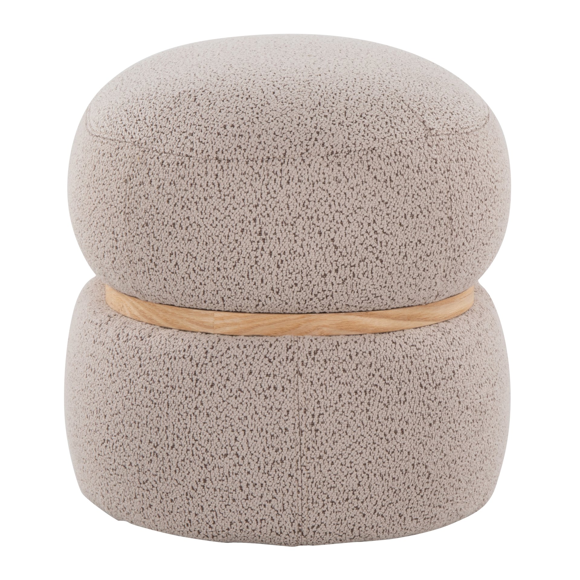 Cinch - Contemporary Pouf Ottoman - Beige / Natural - Image 2