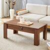 Multi Functional Coffee Table With Password Lock, Suitable For Storing Firearms And Wine - Walnut - Image 5
