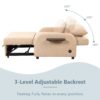 Versatile Pull Out Sofa Sleeper 3 In 1 With Wing Table & USB Charge Linen, Compact Design - Beige - Image 6