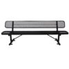 8' Outdoor Steel Bench With Backrest - Black - Image 5