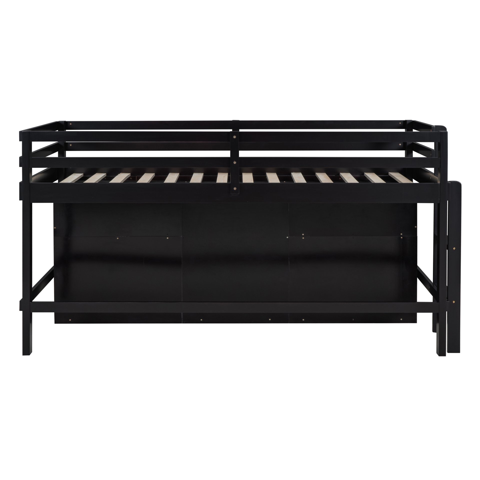 Twin Size Loft Bed With 4 Drawers, Underneath Cabinet And Shelves - Espresso - Image 12