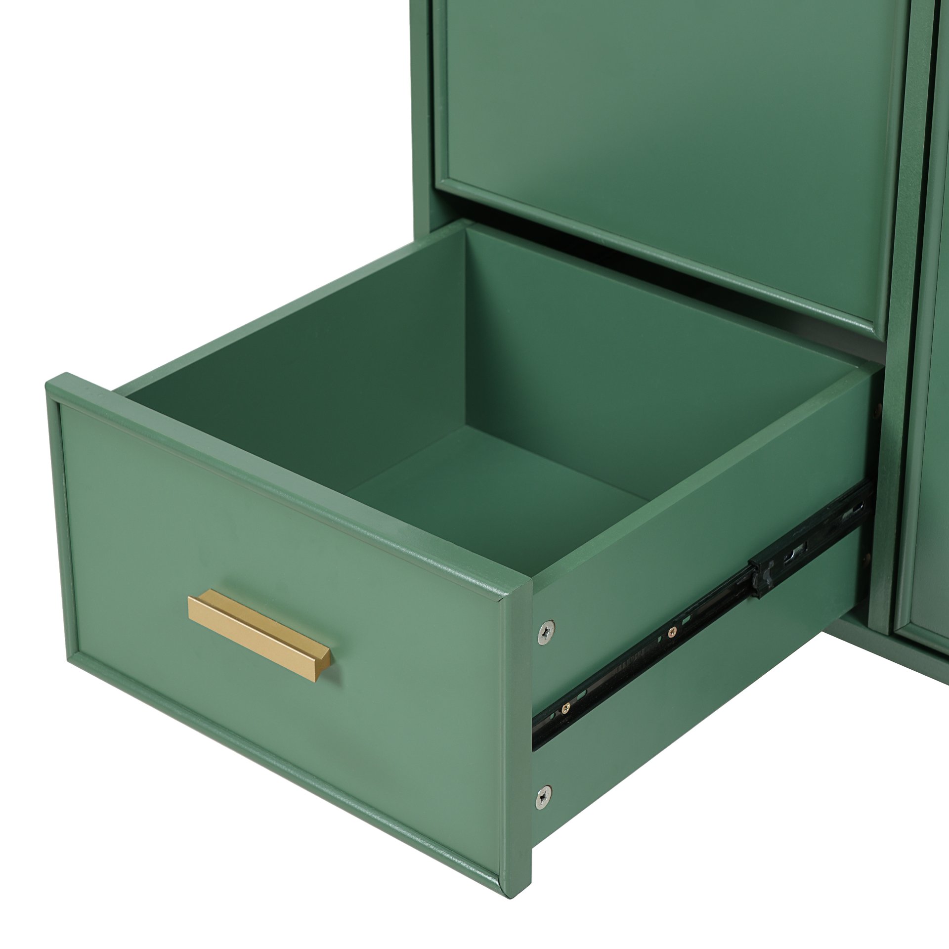 Solid Wood And 24" Bathroom Vanity With Sink, Deep Drawer, Door Shelf, 2 Tier Basket - Green - Image 20