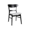 Dining Chair (Set of 2), Mid Century Dining Chairs With Cushioned Seats And Wood Frame - Light Gray / Black - Image 6