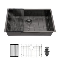 Kitchen Sink 3 Undermount Single Bowl 16 Gauge - Gunmetal Black