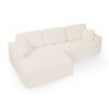 Modern Minimalist L Shape Modular Sectional Sofa Corduroy Couch Unfolds Into Bed - Beige - Image 14
