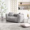 Soft Beanbag Chair With High Resilience Foam Core For Two People - Gray - Image 16