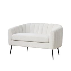 Glam Mini Loveseat, Accent Couch - Ivory