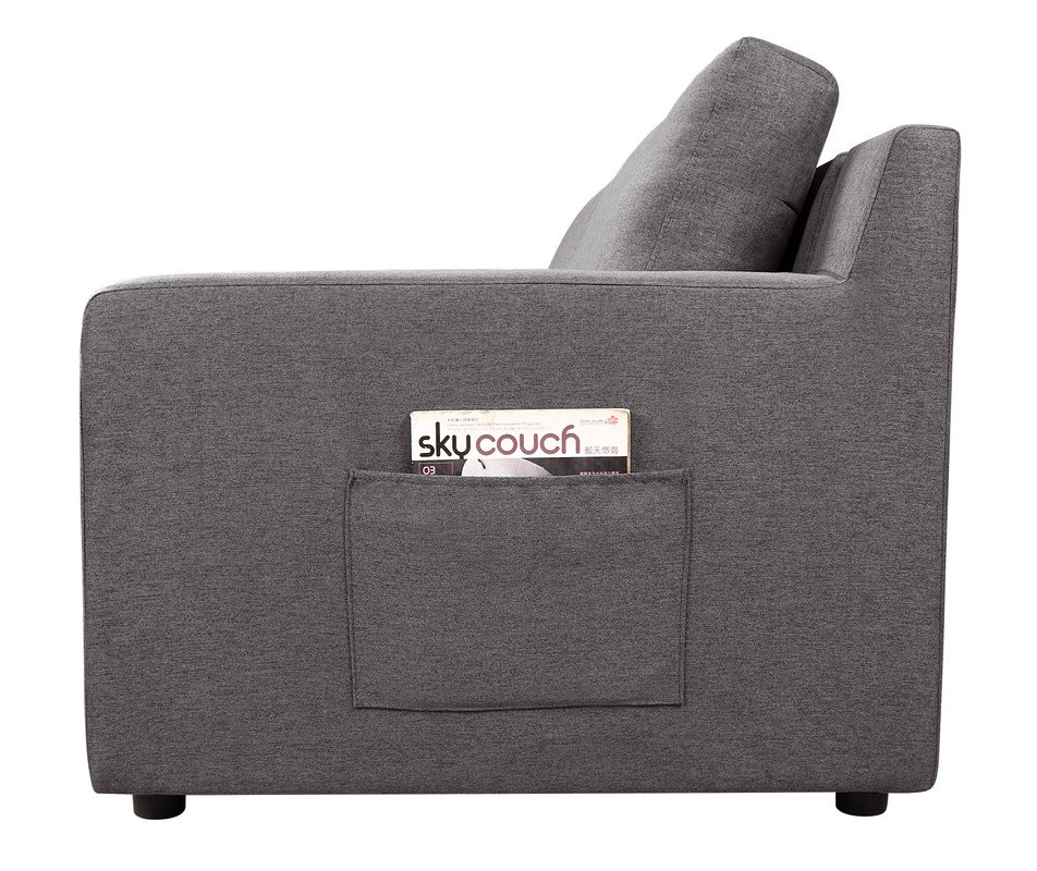 Waylon - Linen 7 Seater U-Shape Sectional Sofa Chaise With Pocket - Gray - Image 4