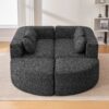 Boneless - Couch Modular Sectional Sofa With Deep Seating, Curved Design - Black - Image 6