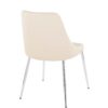 Giovanni - Contemporary / Dining Chair (Set of 2) - Chrome / Cream - Image 4