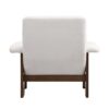 Modern Accent Chair With Ottoman, Mid Century Lounge Chair With Footrest, Comfy Fabric Armchair Upholstered Set With Solid Wood Frame For Living Room - White - Image 14