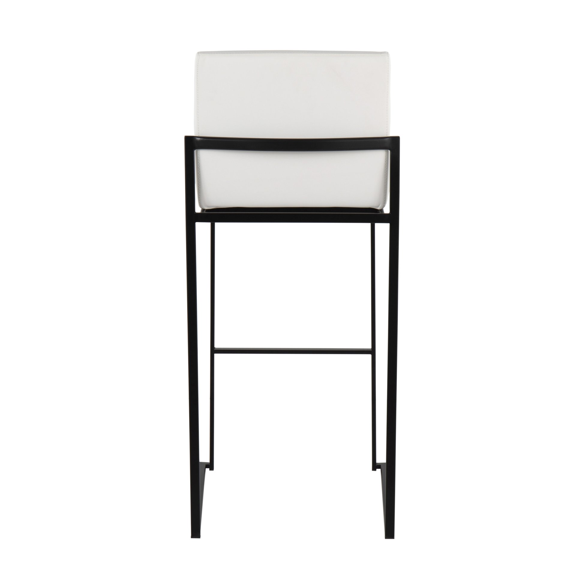 Fuji - Contemporary High Back Barstool (Set of 2) - White / Black - Image 5