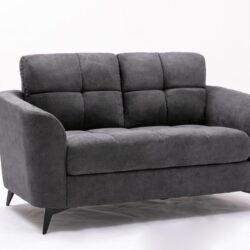 Callie - Woven Fabric Loveseat - Gray