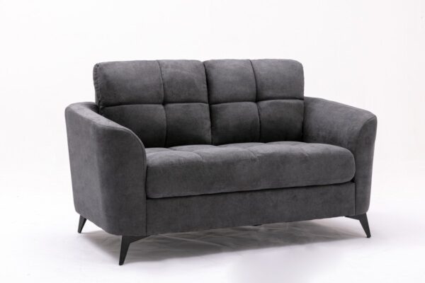 Callie - Woven Fabric Loveseat - Gray