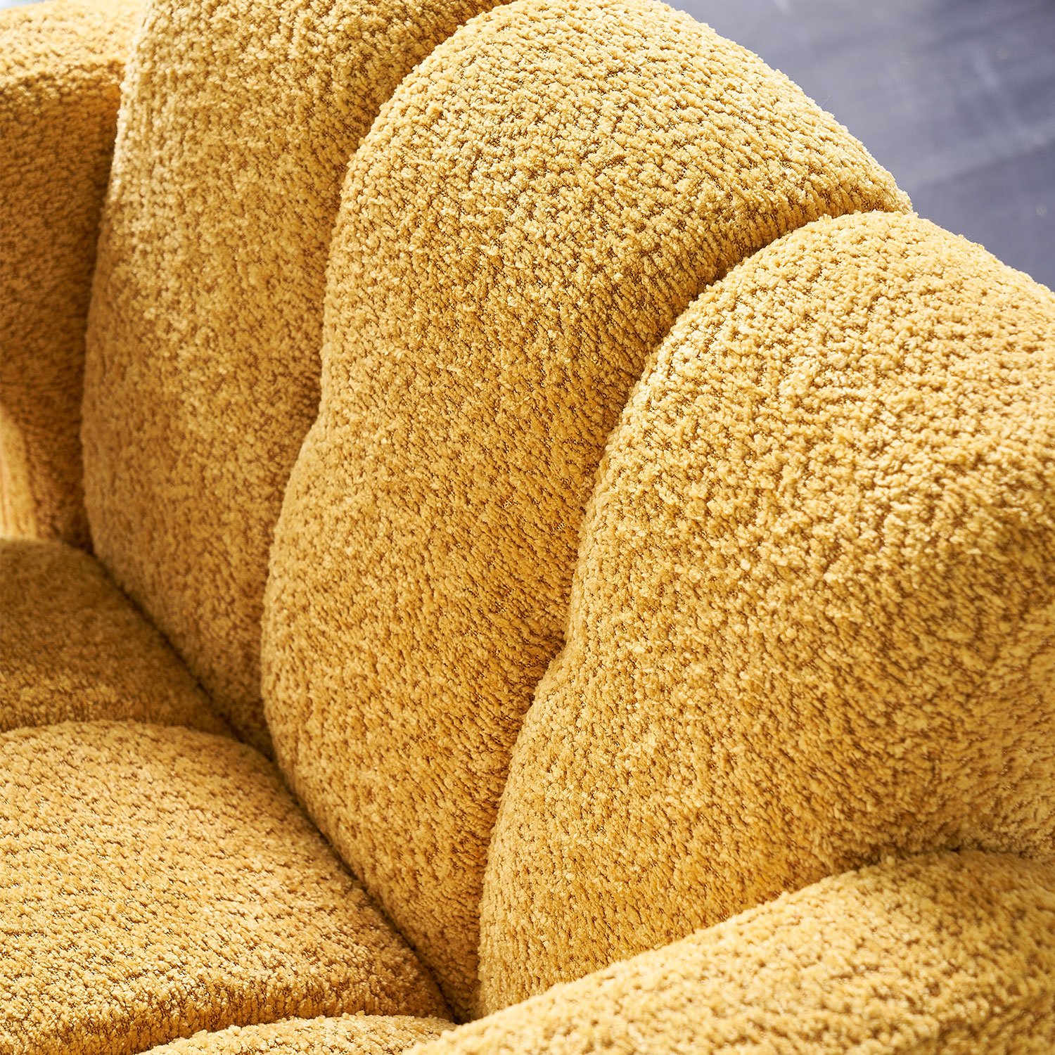 31.10" Wide Boucle Upholstered Accent Chair - Yellow - Image 10